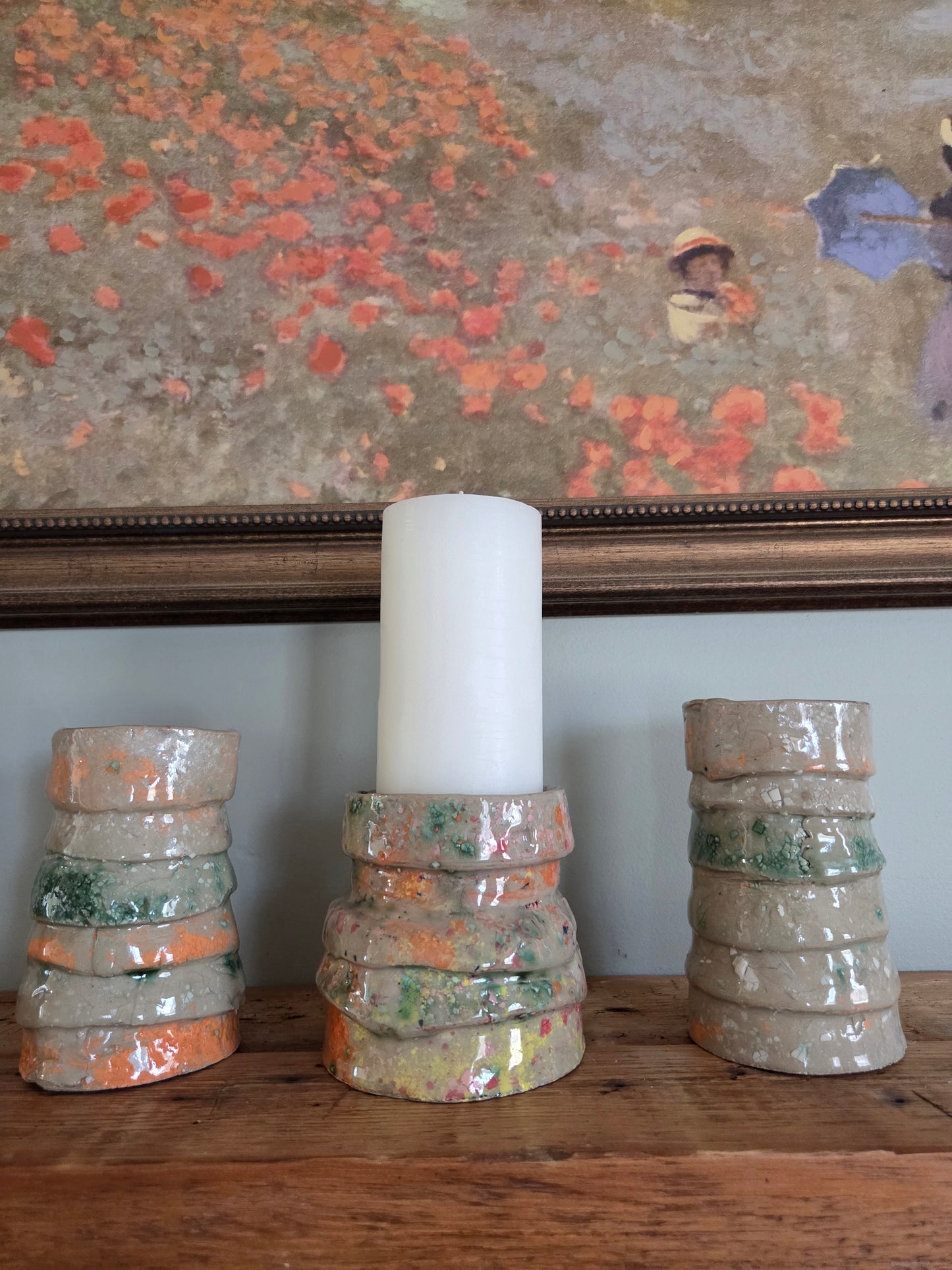 Rag Rug Candle Holder