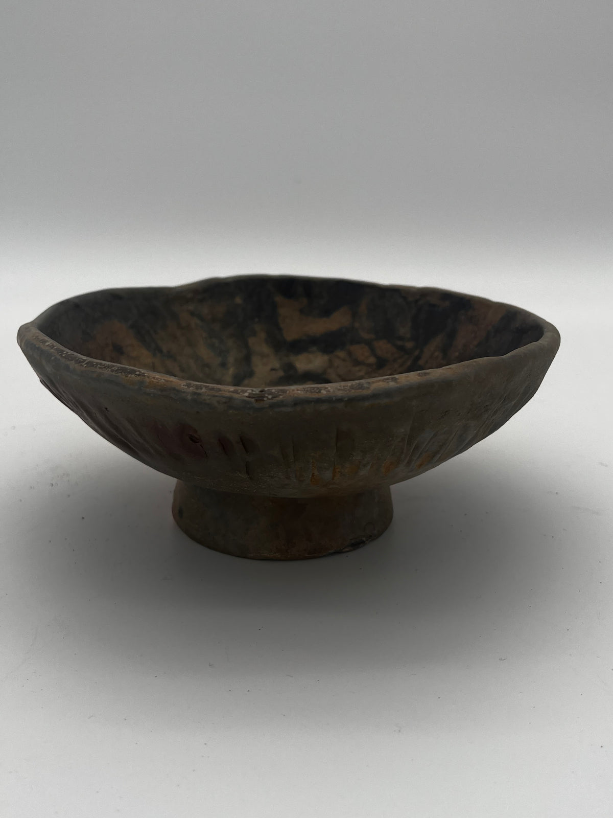 small wood fired pedestal bowl