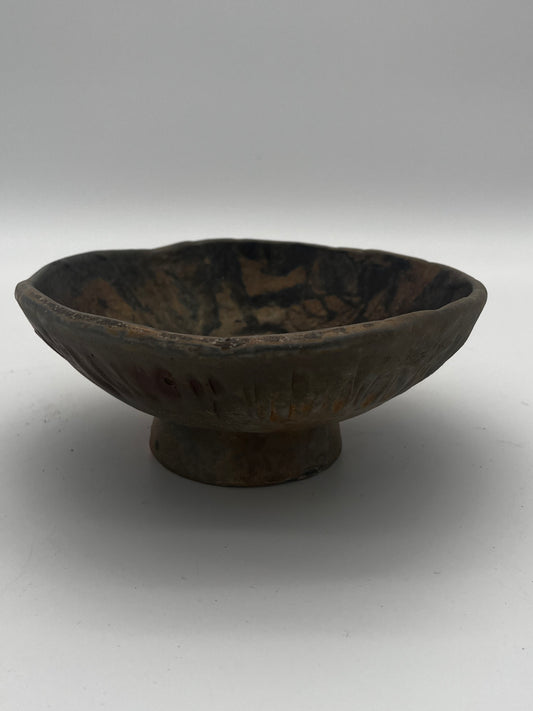 small wood fired pedestal bowl